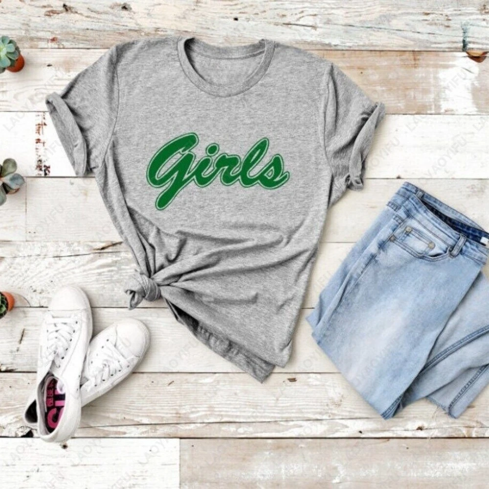 Girls (Green Text) Friends T-shirt Tee Retro 90's Rachel Green Monica Vintage Casual Harajuku Regular Cotton Women's T Shirt