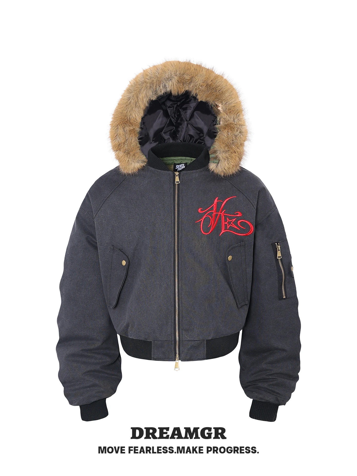 

Утепленная хлопковая куртка с отстегивающимся меховым воротником и вышивкой букв, теплая верхняя одежда для мужчин и женщин, модная уличная одежда