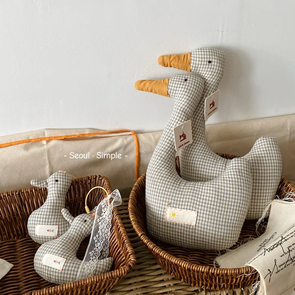 Fabric gray swan handmade high-end cotton stuffed animal doll