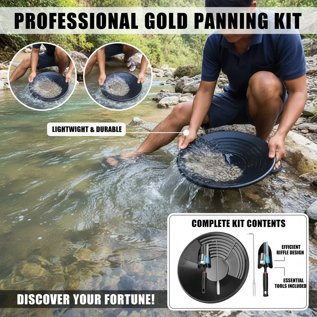 Outdoor Gold Pan Basin Nugget Mining Pan Dredging Prospecting River Tool Wash Gold Panning Equipment Gold Silver Metal Detector