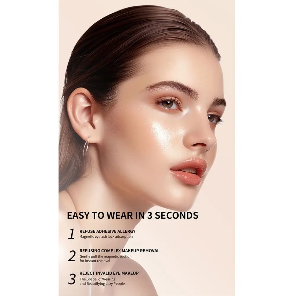 With Applicator Magnetic Lashes Set Reusable No Glue Needed False Eyelashes Kit Lightweight Portable