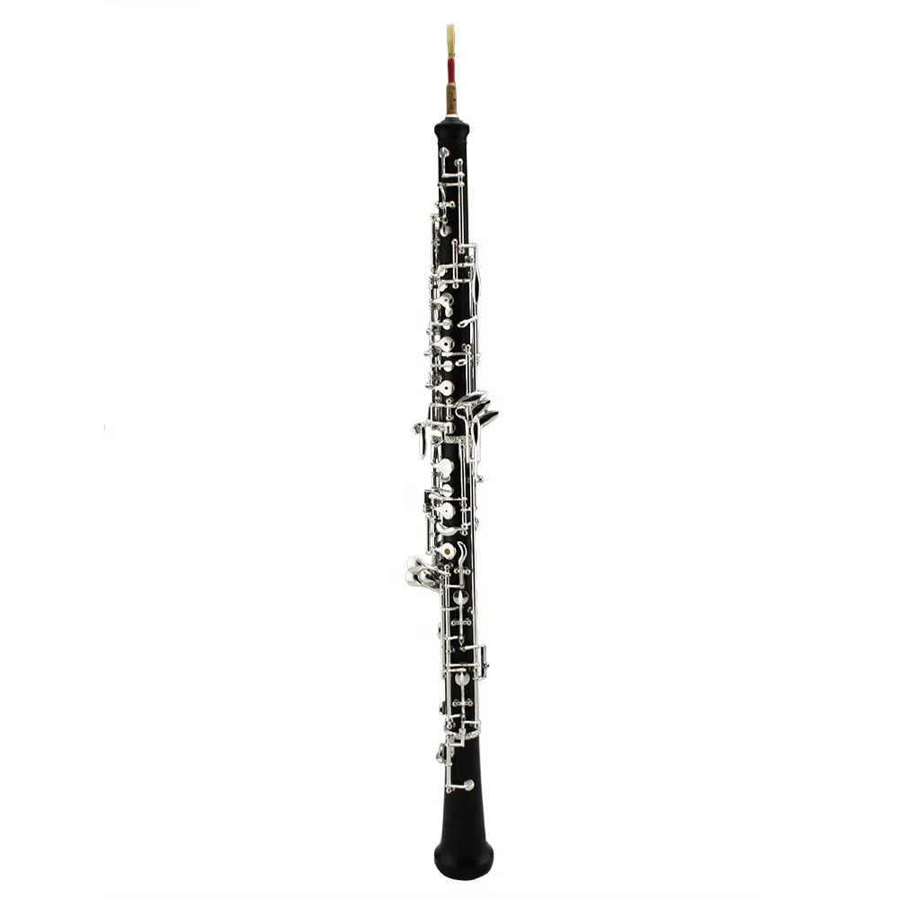 

Wholesale Professional Musical Instrument Plated Key Semi Automatic Octaves Oboe OEM Professional Ebony Body Silver Tide Music