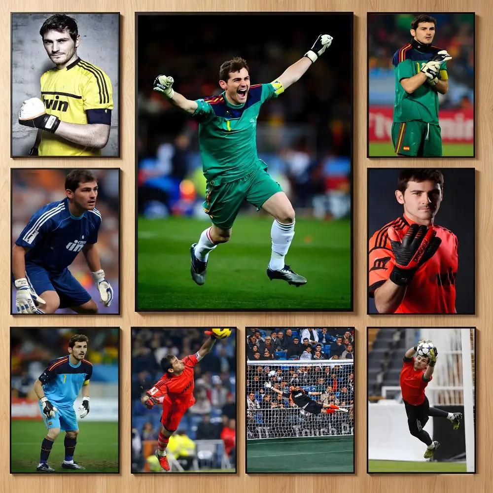 Elite Athlete I-Iker Casillas Poster Classic Self-Adhesive PP Wall Sticker for Living Room Bar Decor Gift
