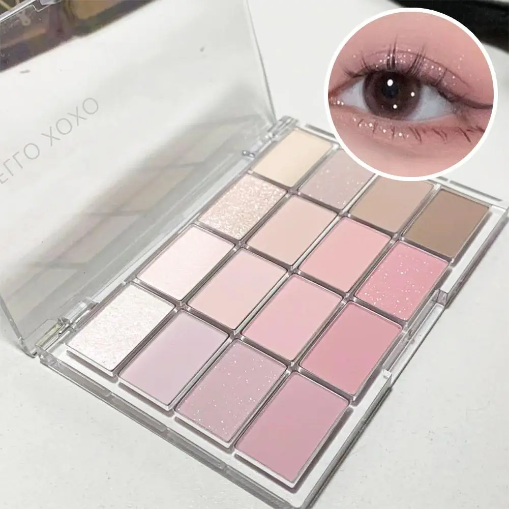 Paleta cieni do powiek koreańska, niski poziom nasycenia, 16 kolorów, wysoki poziom matowości, naturalny wygląd, różowe, ziemiańskie, konturowanie B9K2