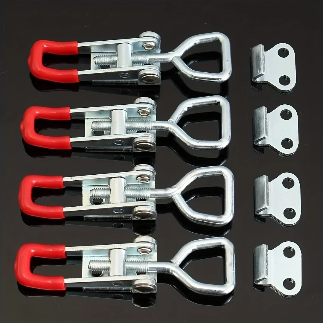 4pcs Heavy-duty iron adjustable buckle, door latch, bolt-type quick clamp accessory, horizontal clamp