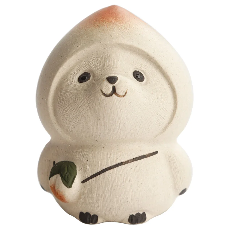 

Милый маленький песочный чай с пандой пурпурный песок для домашних животных долговечность персиковый чехол керамическое украшение для чайного столика ручная работа замачиваемый чай домашний