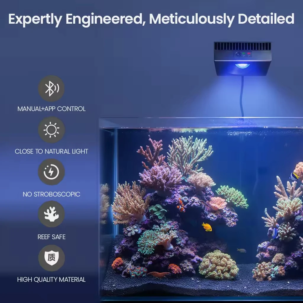 Jebao MRL سلسلة الذكية الطيف الكامل المرجان الشعاب المرجانية ضوء WiFi/BT ثنائي القناة حوض السمك مصباح ليد لخزان الأسماك الشعاب المرجانية البحرية AA #5