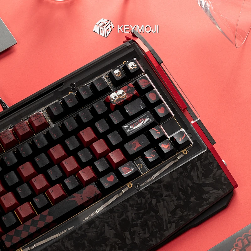 Колпачки для клавиш KEYMOJI в готическом стиле, 150 клавиш, OEM-дизайн, материал PBT, блеск через Dye-Sub с принтом, 60HE для механических клавиатур