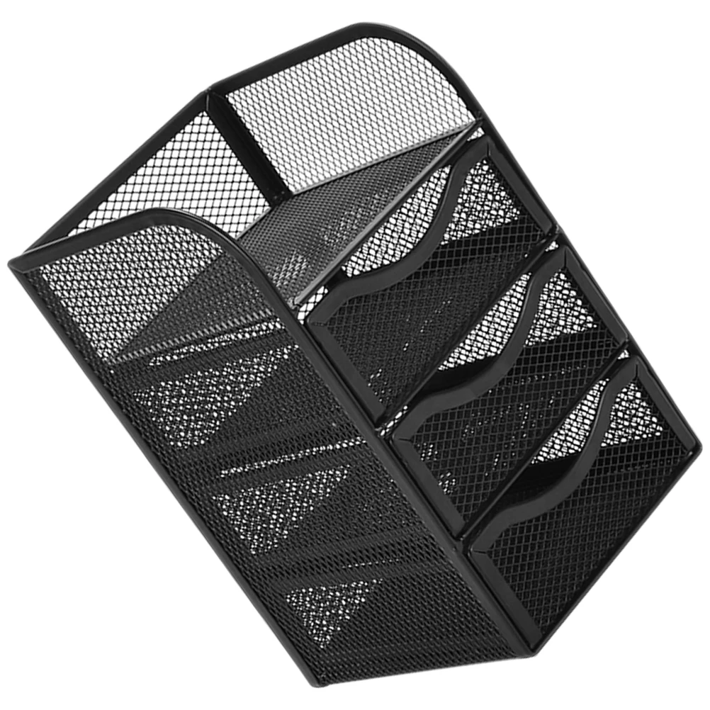 

3 Tier Grid Storage Box Black Drawer ganizer for Desk Office Supplies Small Document File Holder Desktop ganizers Storage