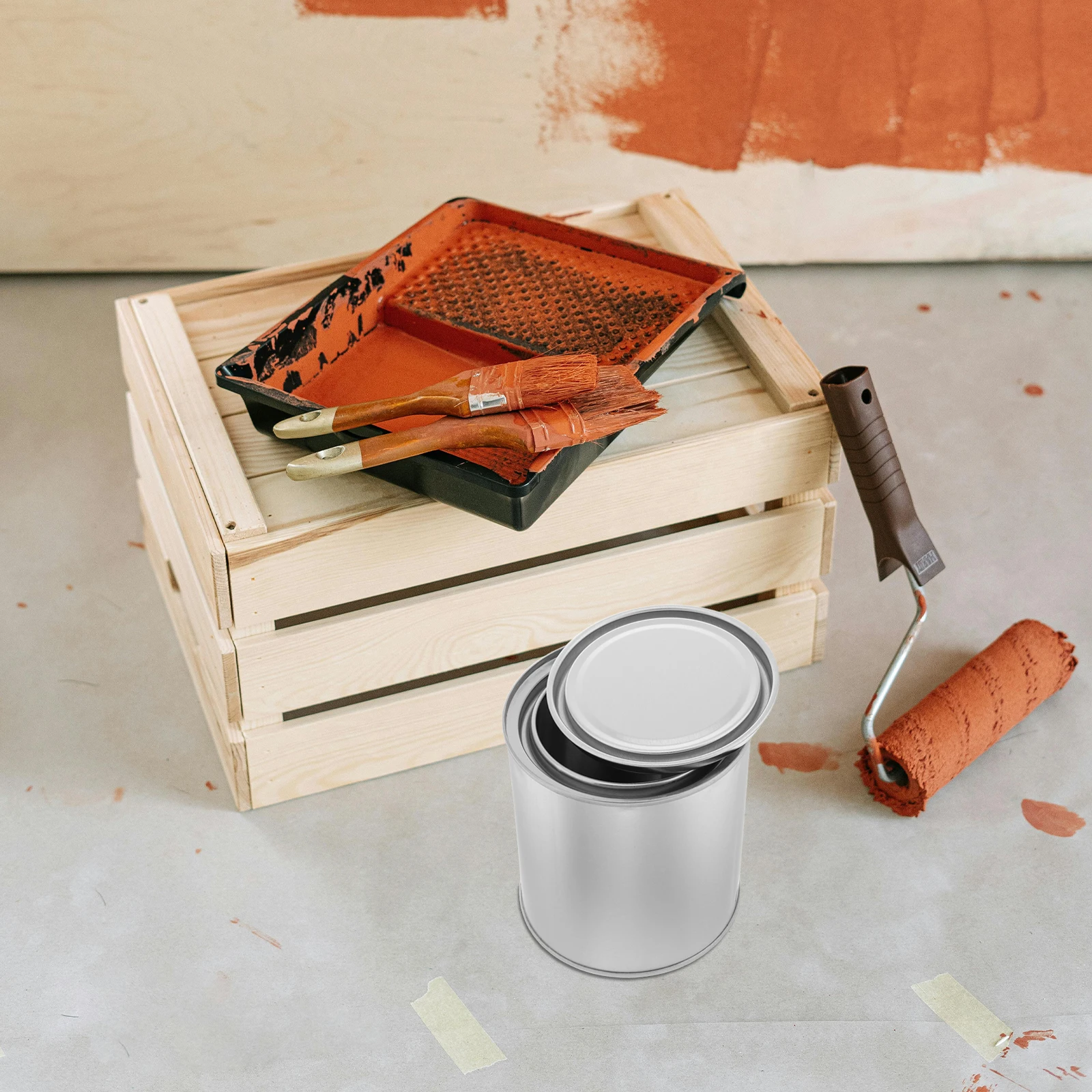 

6 Pcs Paint Cans Empty Tins Diy Projects Craft Storage Metal Pails Buckets