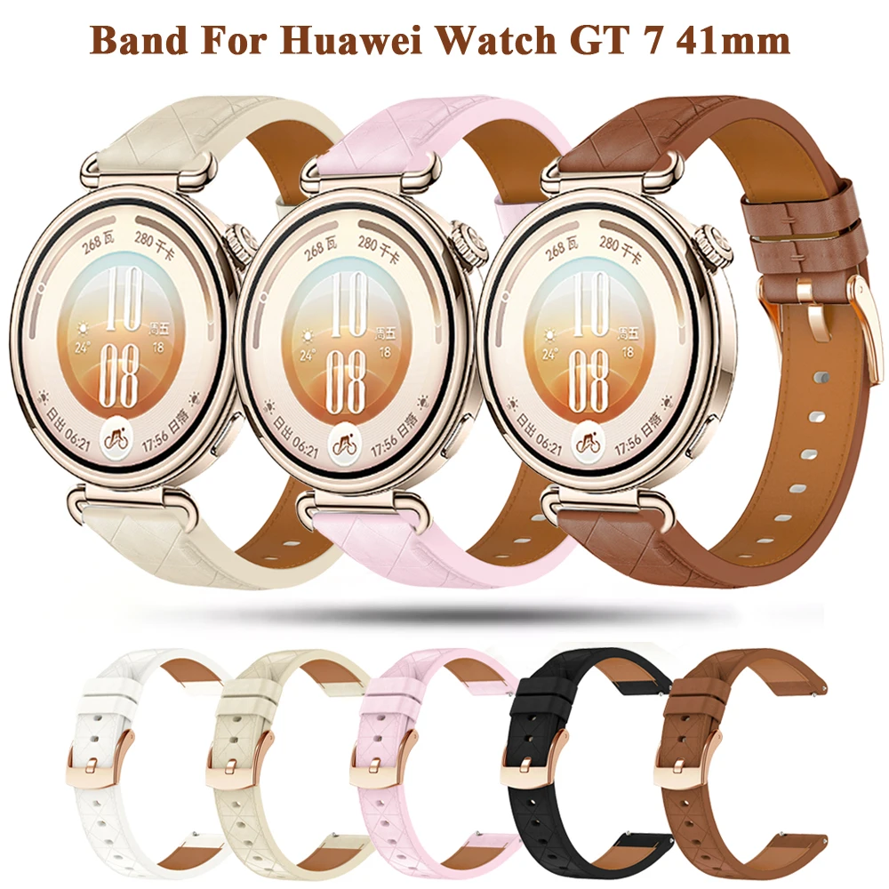 Leather strap Suitable for Huawei Watch GT7 41mm High-end Texture Wristband Compatible with Huawei Watch 5 42mm GT6 GT5 GT4 41mm