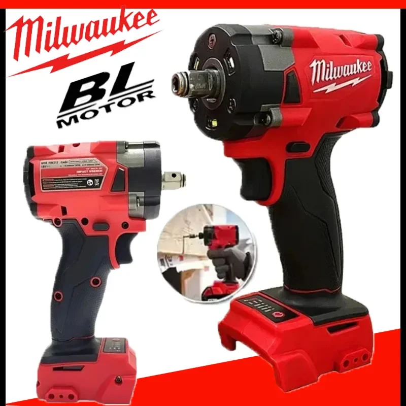 

2025 Milwaukee Brushless Cordless Electric Wrench 1/2 Inch Drive Car Truck Repair Screwdriver Impact Drill Rechargeable Battery