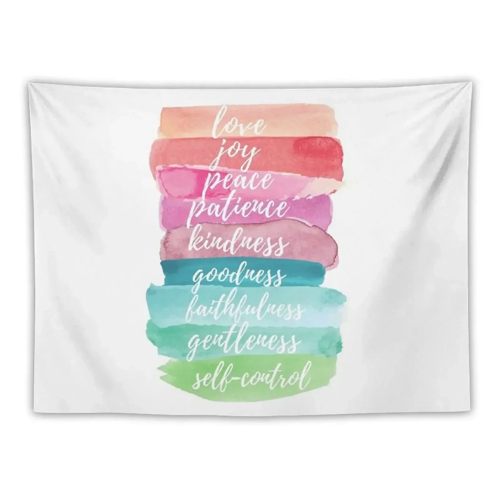 

Fruit of the Spirit Watercolor Rainbow Design Tapestry Room Decore Aesthetic Kawaii Room Decor Wall Hanging Wall Tapestry