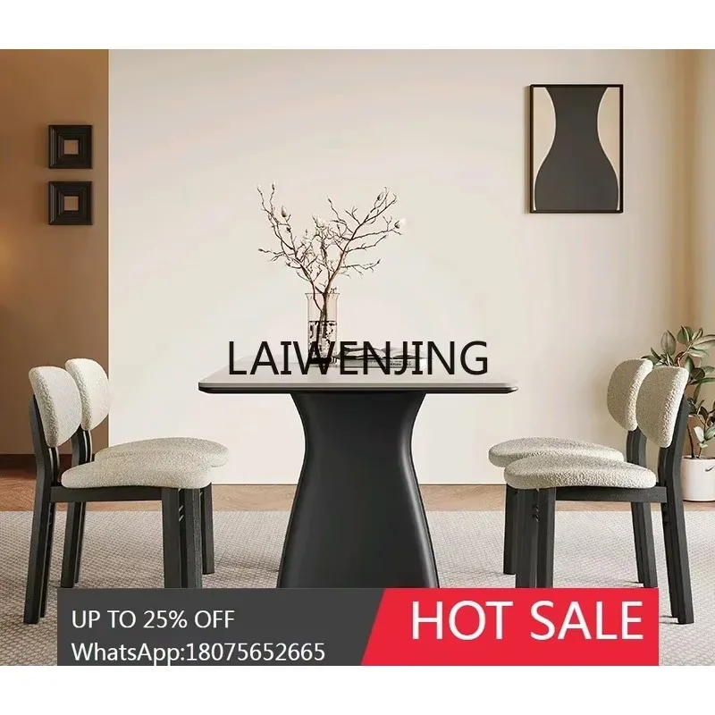 

retro solid wood rock slab dining table small apartment home modern simple light luxury dining table