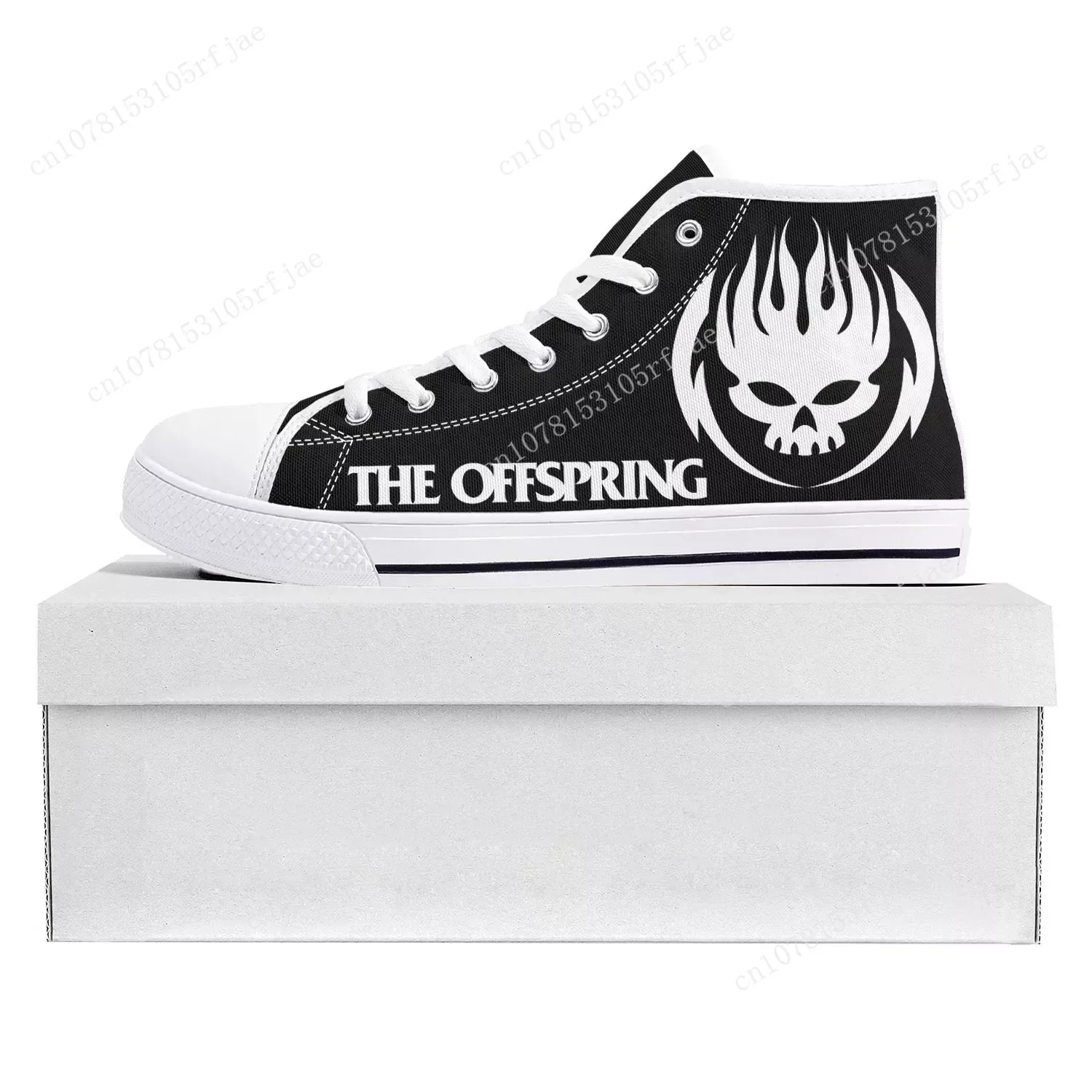 The Offspring-Baskets Rock Band pour hommes et femmes, chaussures en toile pour adolescents, chaussures de couple décontractées, chaussures blanches personnalisées, haut de gamme, haute qualité