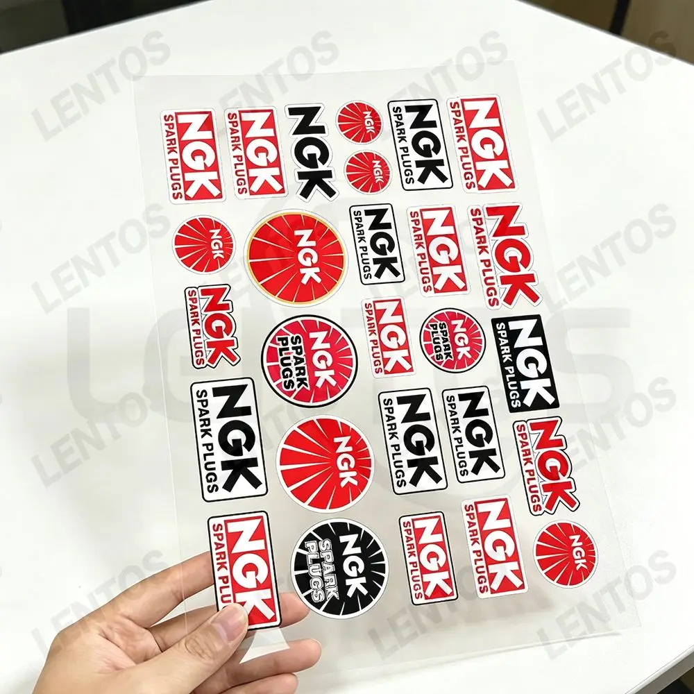 For NGK Motorcycle Reflective Stickers Waterproof Decals for Helmet Scooter Fuel Tank Toolbox Racing