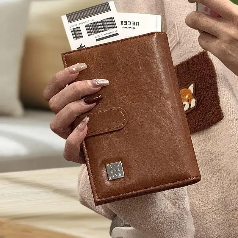 Travel Passport Wallet Women Man Card Holder RFID Blocking Credit Card ID Bag Plane Ticket Holder Multifunction Wallets