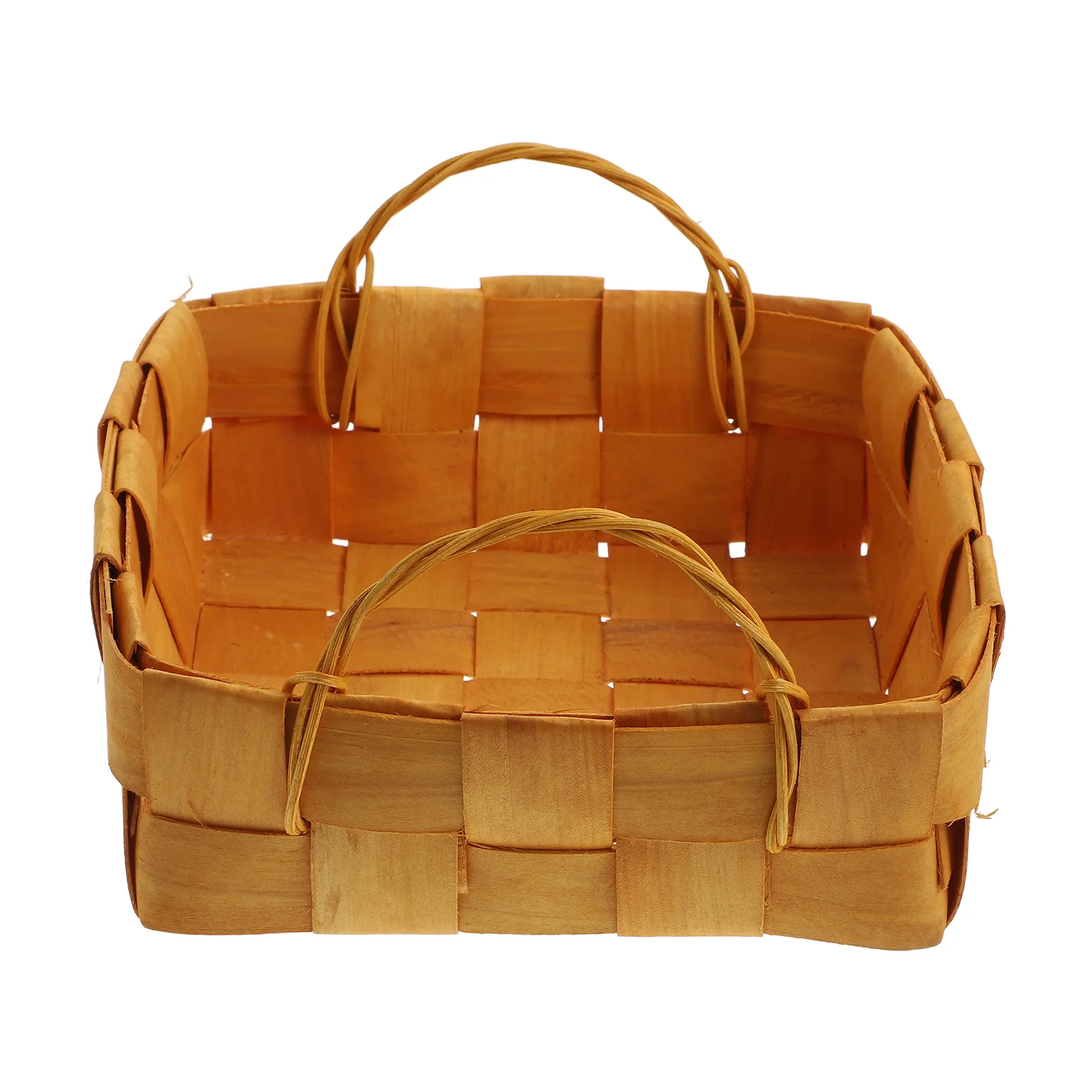 

Portable Handheld Storage Basket Container for Home ganization 100% Wood Eco Friendly Sturdy Multi Functional Household