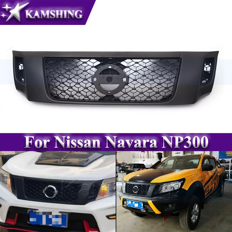

Kamshing Car Front Bumper Grill Modified Mask Radiator Grille For Nissan Navara NP300 Racing Grills Without Light
