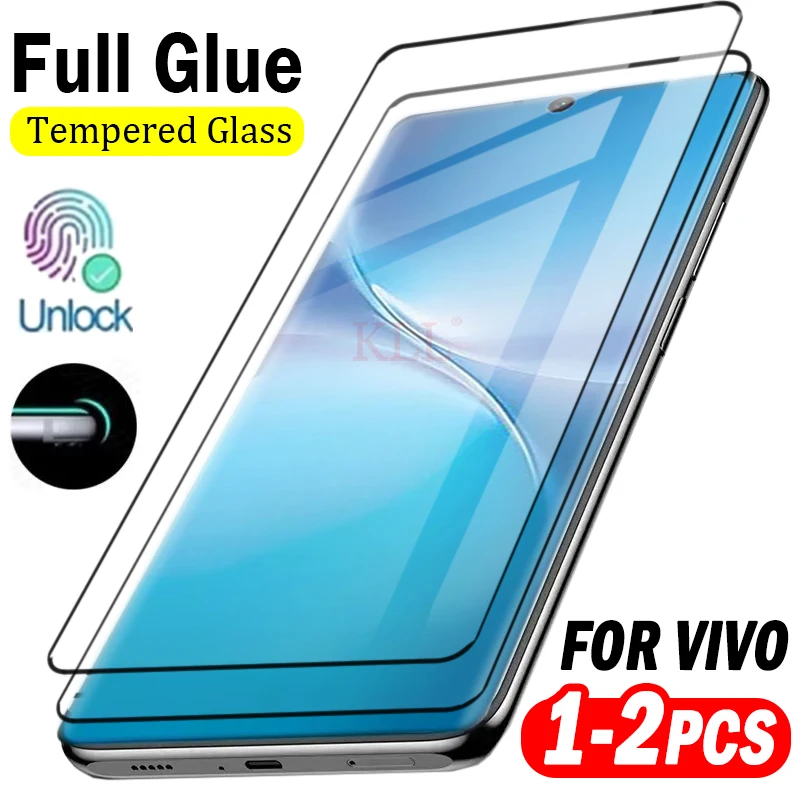 

1-2pcs Full Glue Tempered Glass For VIVO V60 V60e V50e V40e V30e V50 V40 V30 V29 Lite V27 Pro T4R T4 Y400 Pro Screen Protector