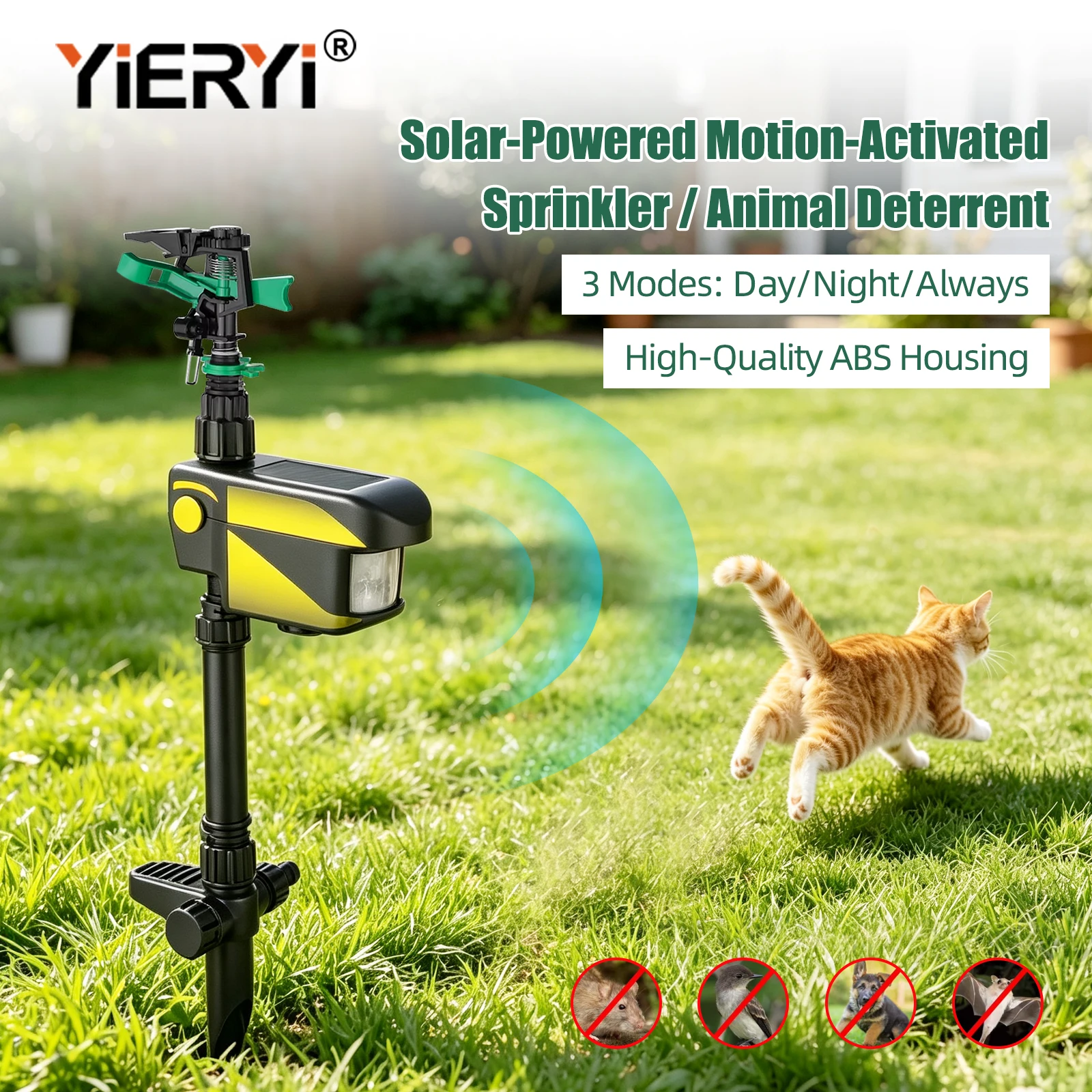 Smart Garden Tap Timer - Solarbetriebener Bewegungsaktivierter Tiervertreiber mit PIR-Sensor 300