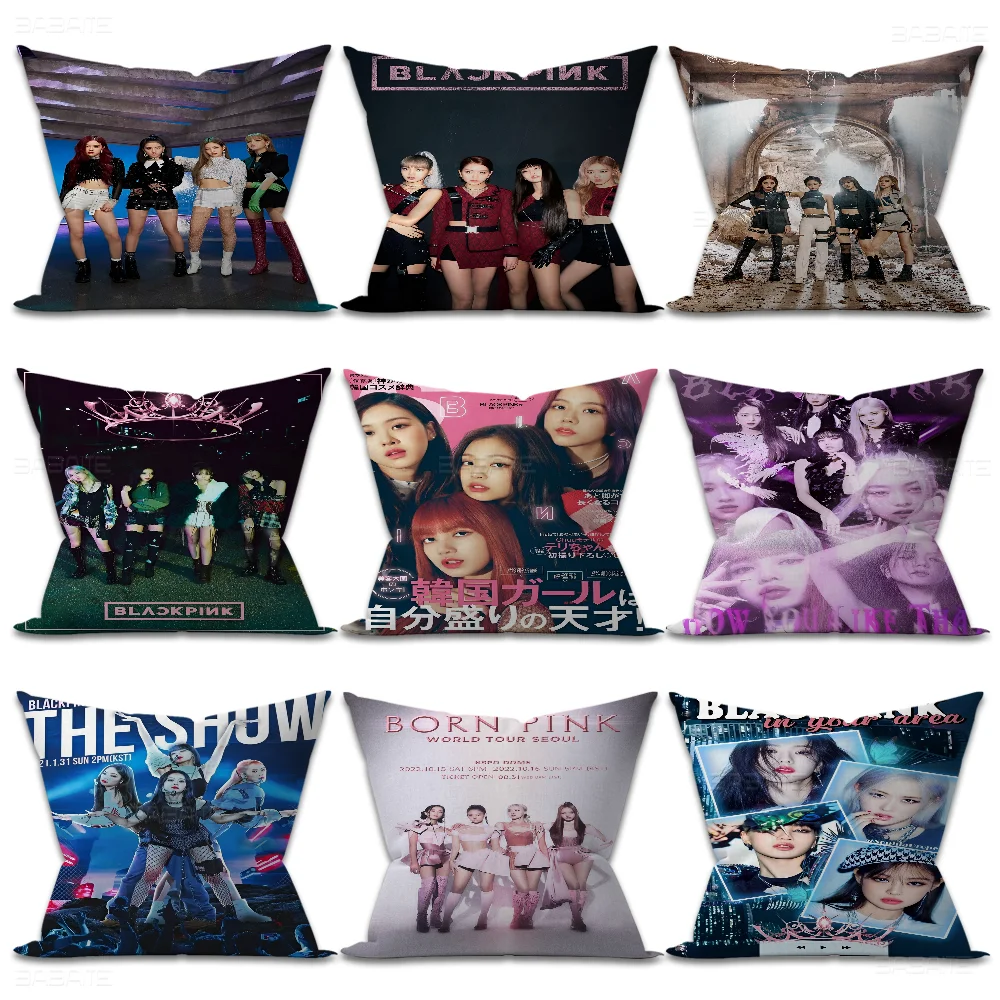 Kpop B-Blackpink Pillow Cover Sofa Cushion Cover Home Room Decoration Children Gift