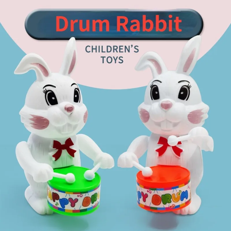 Cartton Rabbit Drumming Clockwork Wind-Up Toys for Children Funny Game Educational Baby Birthday Surprises Children\'s Day