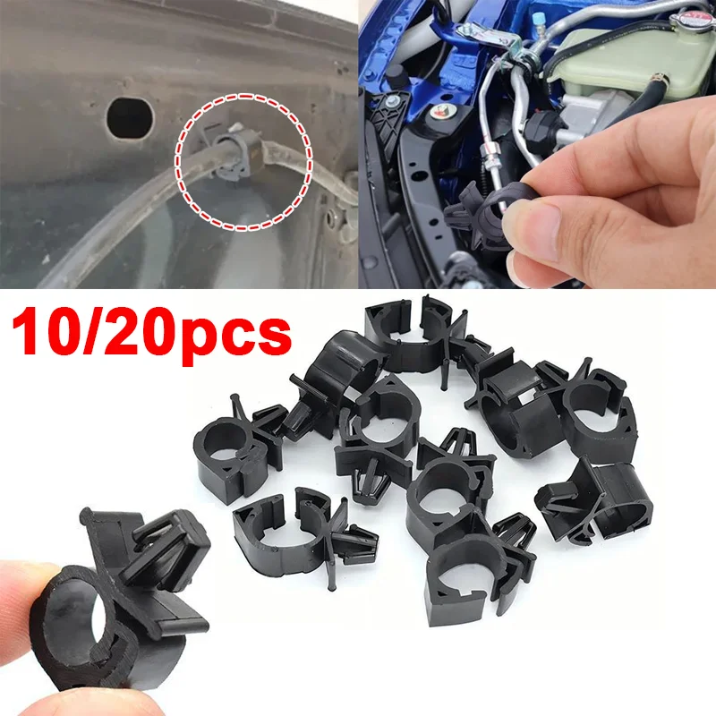 10/20pcs Car Wiring Harness Fastener, Route Fixed Retainer Clip, Corrugated Pipe Tie Wrap Cable Clamp Line Hose Bracket