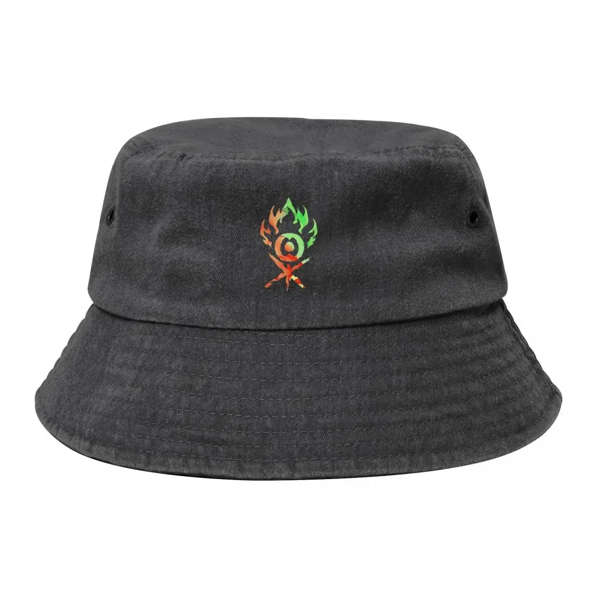 MTG Gruul Clans Ravnica Guild Insignia Logo Black Background Bucket Hat funny hat Mountaineering Hats Man Women's