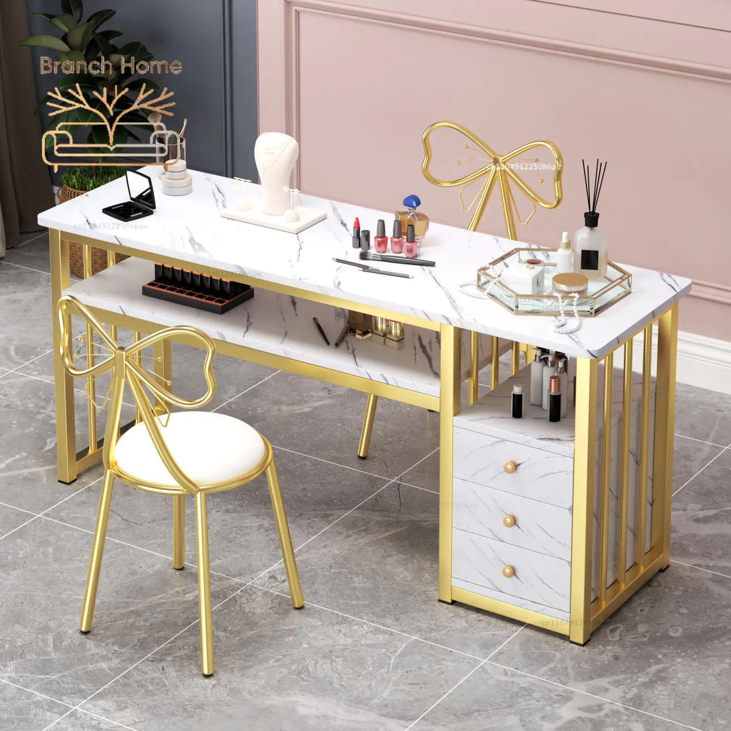 Fashion Internet celebrity manicure table and chair set simple special economical manicure shop table Japanese single double man