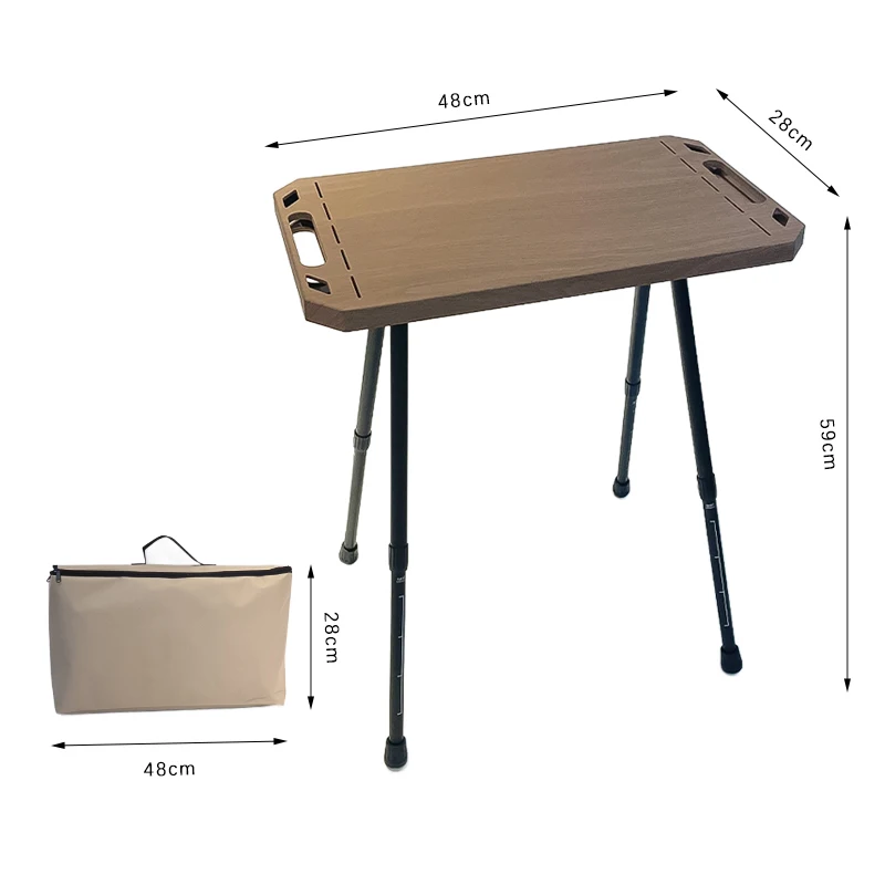 Mesa táctica de Camping de aleación de aluminio, mesa lateral plegable, mesa de Picnic, mesa de altura ajustable para interiores, barbacoa,