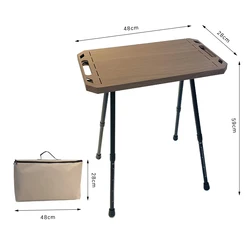 Table d'appoint pliante en alliage pour camping, table de pique-nique, table de repos réglable, adaptée pour barbecue intérieur, randonnée, pêche