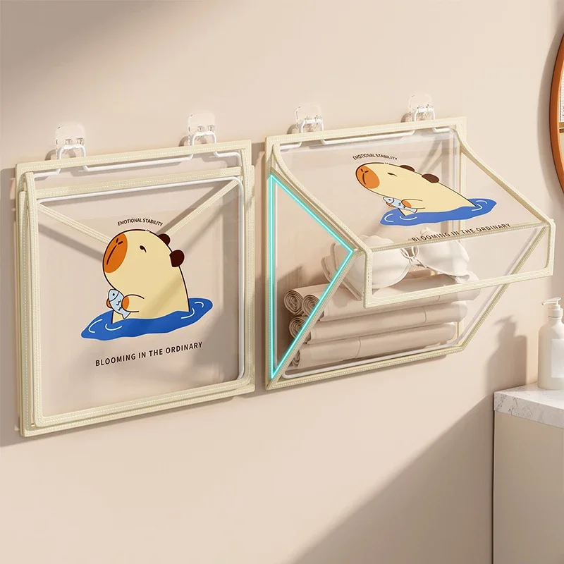 حقيبة مقاومة للماء للحمام والحمام والمرحاض وضع تخزين الملابس النظيفة وحقيبة للحمل الباب بعد الرف المثبت على الحائط متعدد الوظائف