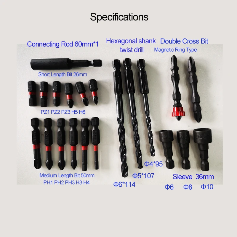 WORX Power Tool Accessory Kit Electric Drill Accessory Screwdriver Accessory Hexagonal Shank Accessory Kit WA1620 WA1626