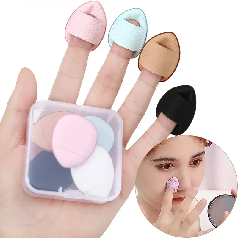 

Mini Finger Puff Box Concealer Foundation Make-up Puff Finger Tip Water Drop Dry Wet Dual-use Clothing Air Cushion Finger Puff