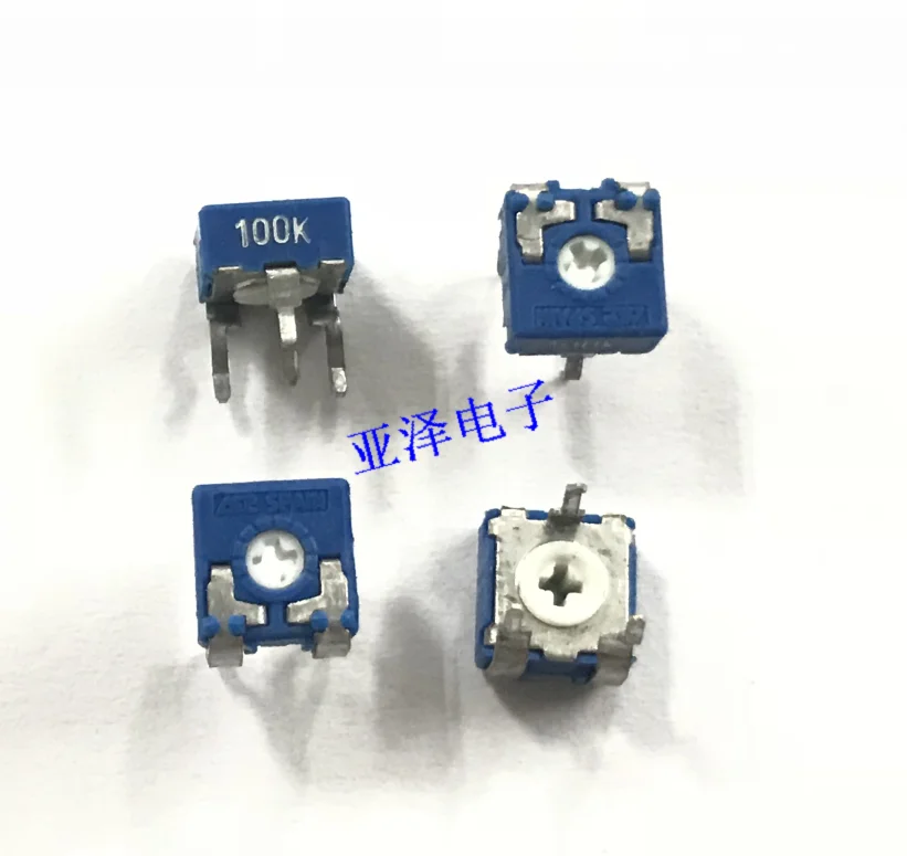 

3PCS/lot SPAIN adjustable potentiometer PT06-100K square horizontal 100K cross hole PT06 from Spain