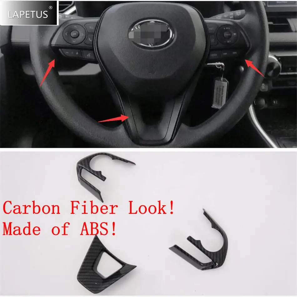 

For TOYOTA RAV4 RAV 4 XA50 2019 - 2024 Auto Steering Wheel Button Frame Decor Cover Trim ABS Carbon Fiber Accessories Interior