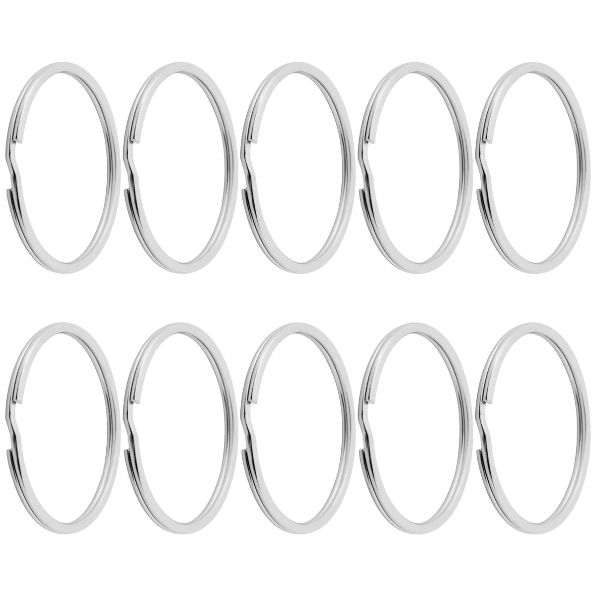 10X Quality 50Mm Keyring Split Ring Set Heavy Duty Large Nickel Key Loop Sprung Hoop