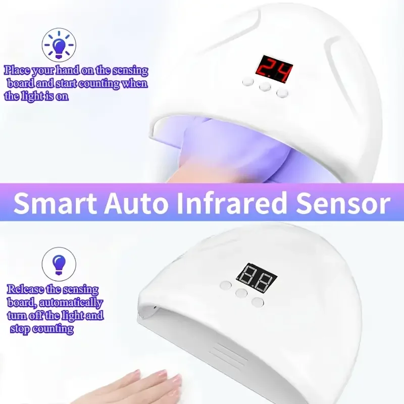 LINMANDA المهنية الأشعة فوق البنفسجية LED مسمار ضوء المصباح مجفف للمواد الهلامية تلميع LED مسمار مصباح مع 3 إعدادات الموقت والاستشعار التلقائي #2