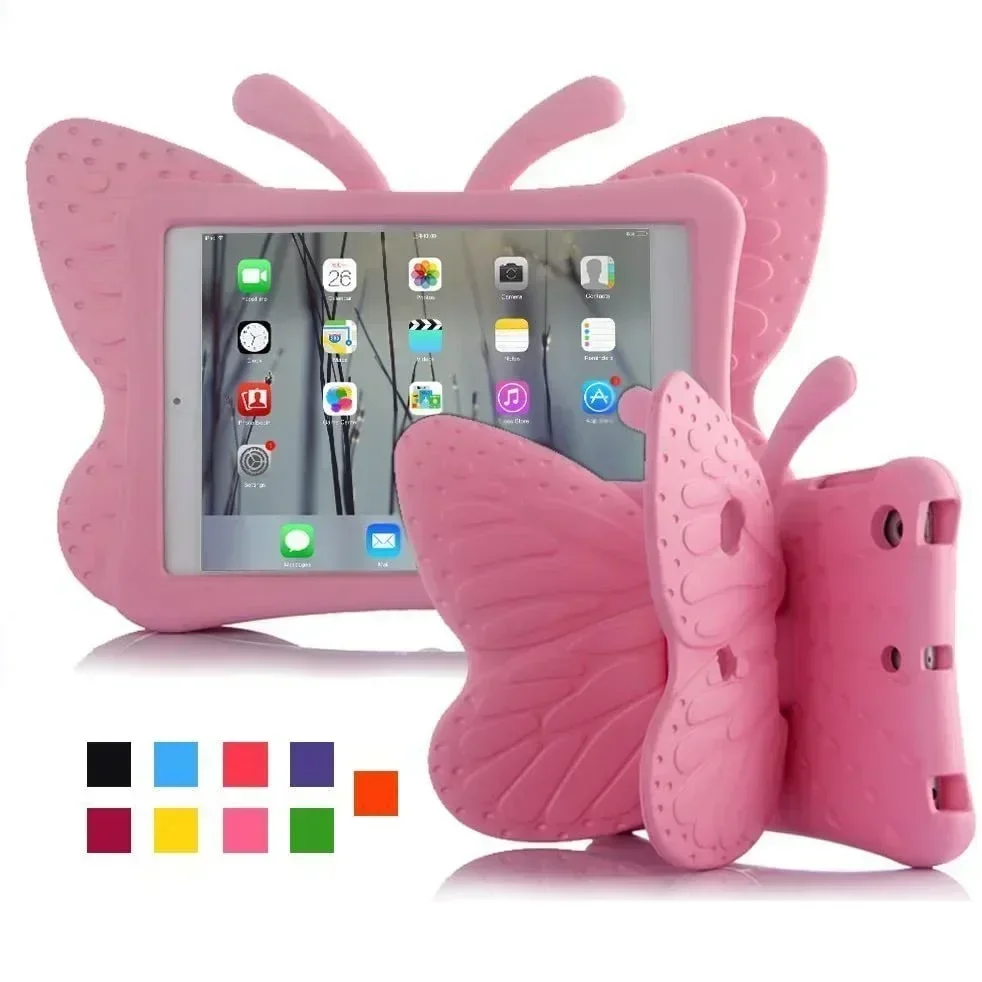 Cute Cartoon 3D Butterfly Case for Apple iPad Mini 1 2 3 4 5 EVA Light Weight Kid Proof Case IPad 7/8/9th10th 2022 Pro 11 Cover