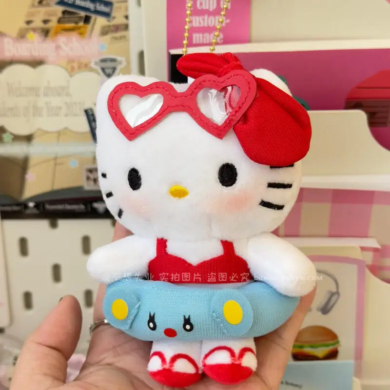 Sanrio Hello Kitty Cartoon Swimming Ring Bag Pendant Clothes Accessories Student Backpack Zipper Decoration Girl's Birthday Gift