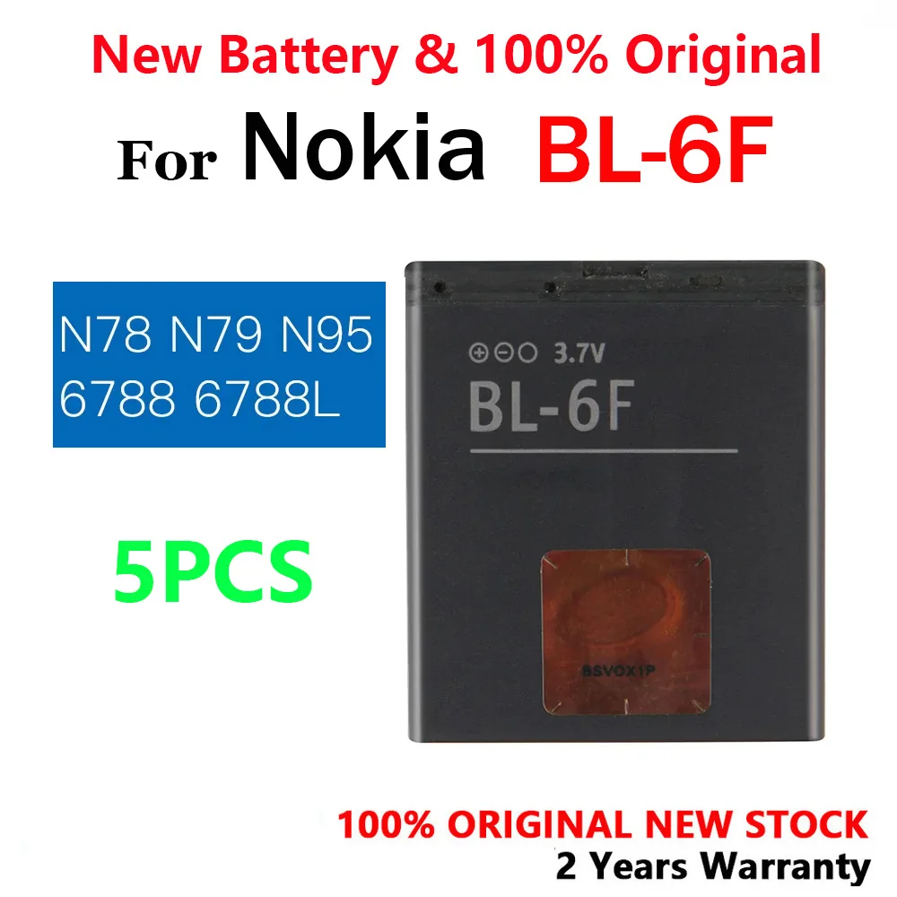 100% New Original BL-6F BL6F BL 6F 1200mAh Battery For Nokia 6788 N78 N79 N95 6788 6788L Batteria