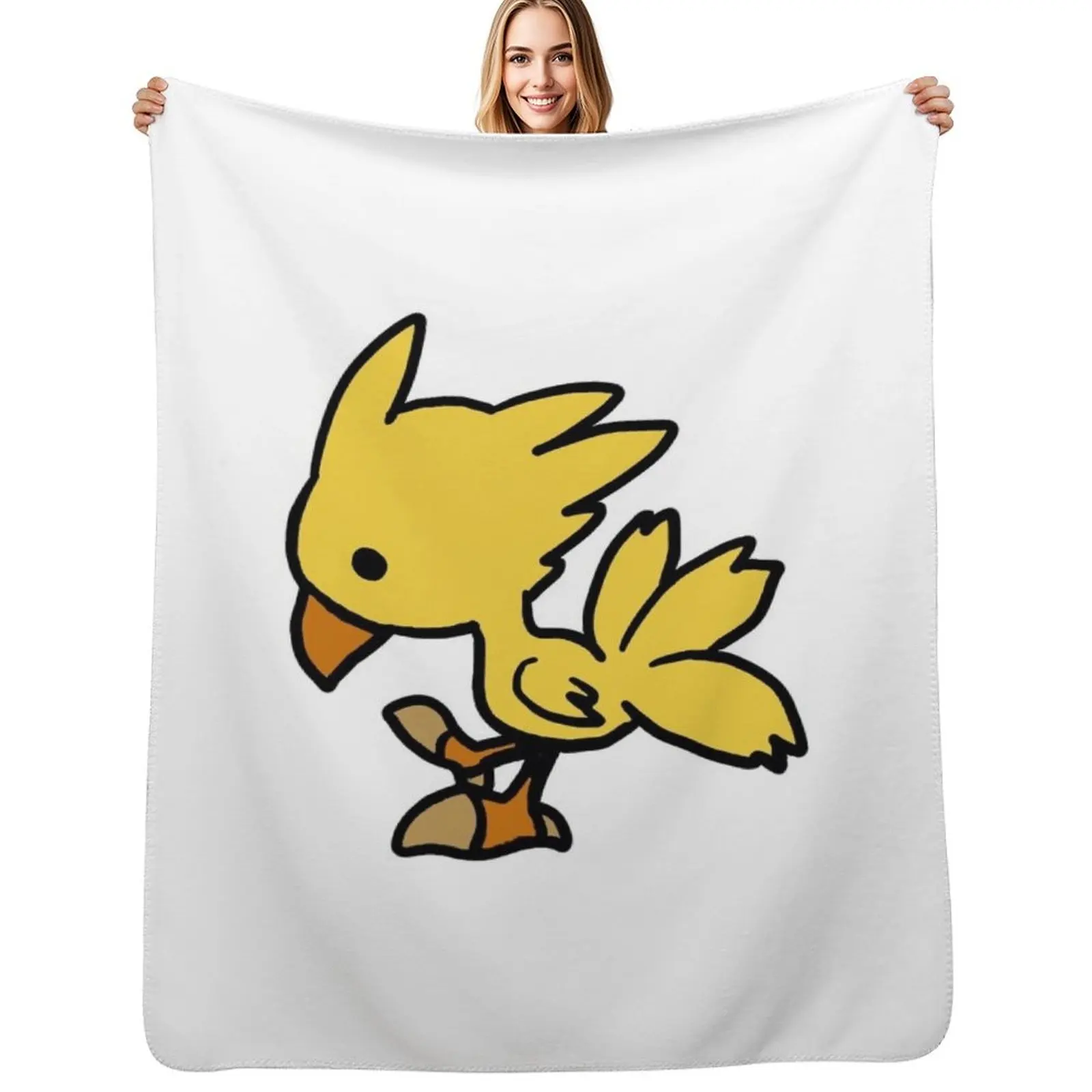 

Kawaii Chocobo Throw Blanket Luxury Designer Flannel Fabric Comforter for babies Blanket