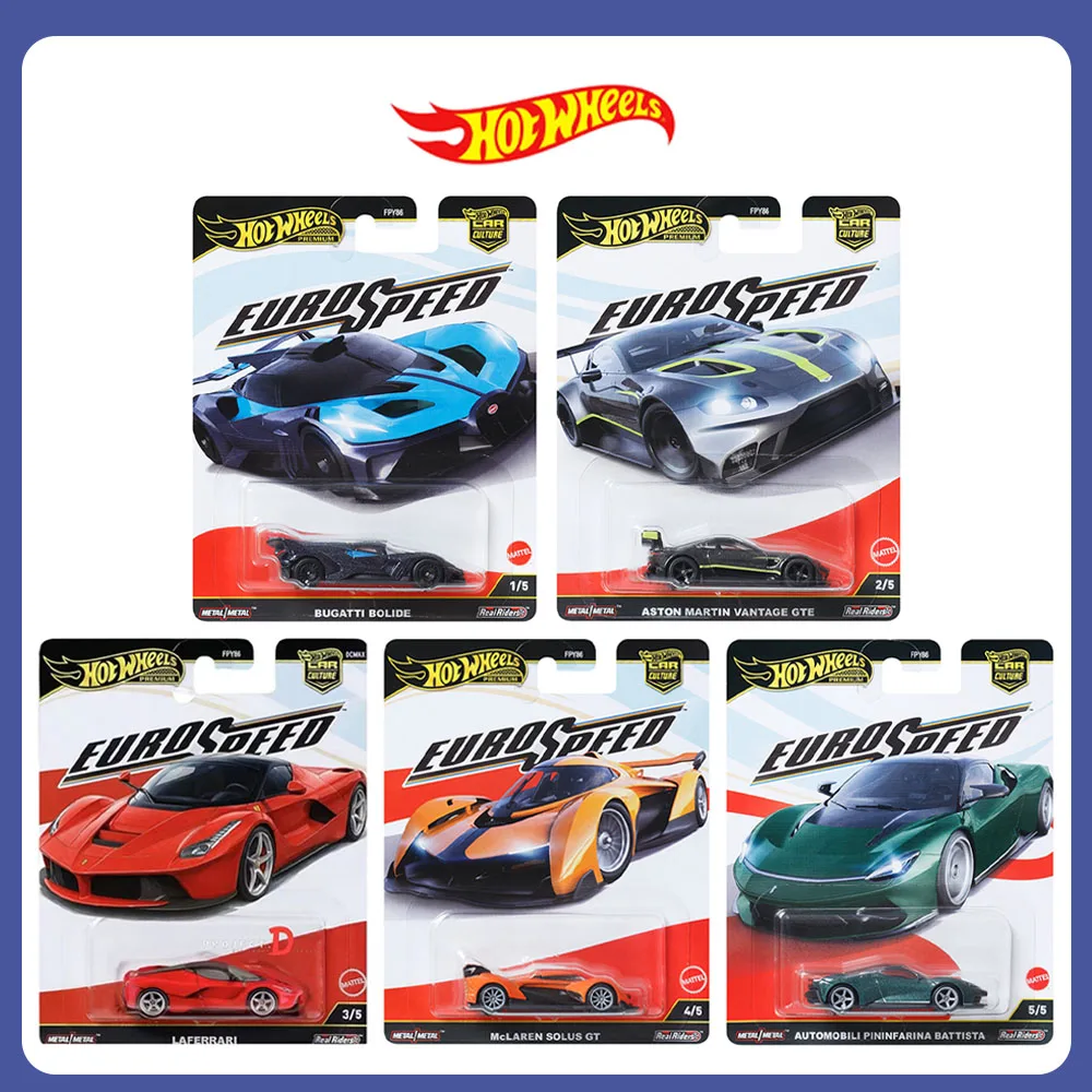 

Культура автомобилей Mattel Hot Wheels 2025 Eurospeed Aston Martin Vantage GTE McLaren Solus GT Premium, литая под давлением модель автомобиля, игрушки