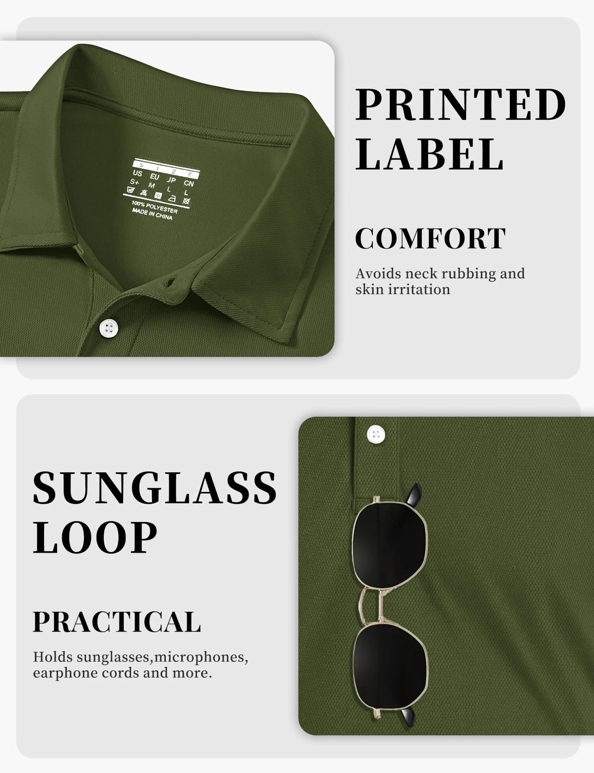 Men's 3 Buttons Polo Shirts Short Sleeve Quick Dry Golf Shirt Performance Polo with Collar Casual Work Athletic T-Shirt
