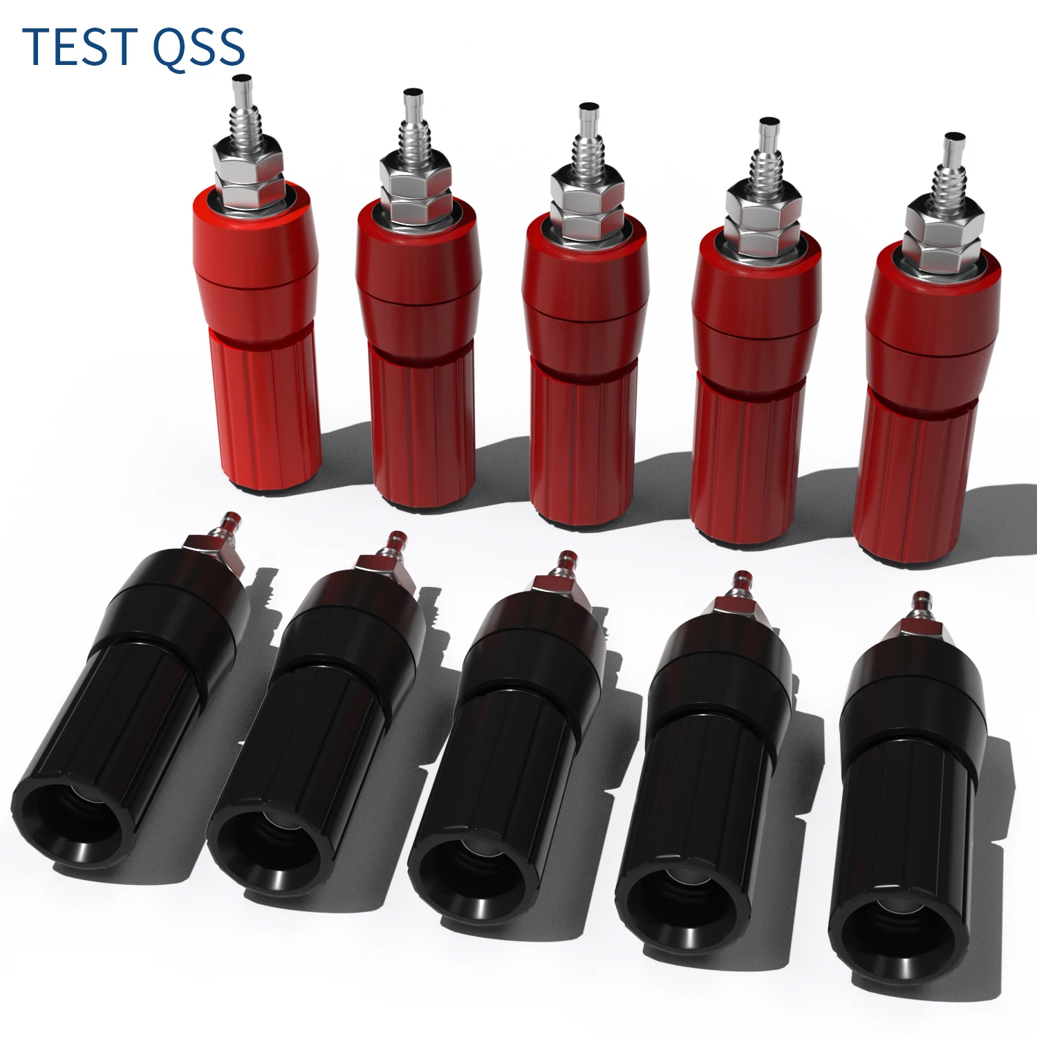 

QSS 10pcs 4mm Binding Post Banana Socket Nut Electrical Connector Electrical Tool