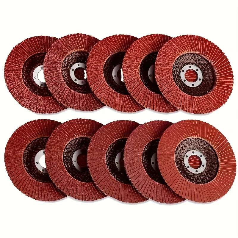 15 lembar aluminium frosted, ukuran 4,5 inci, grit 40-120, cocok untuk mesin gerinda sudut, warna cokelat kemerahan, alat perkakas listrik untuk mesin gerinda