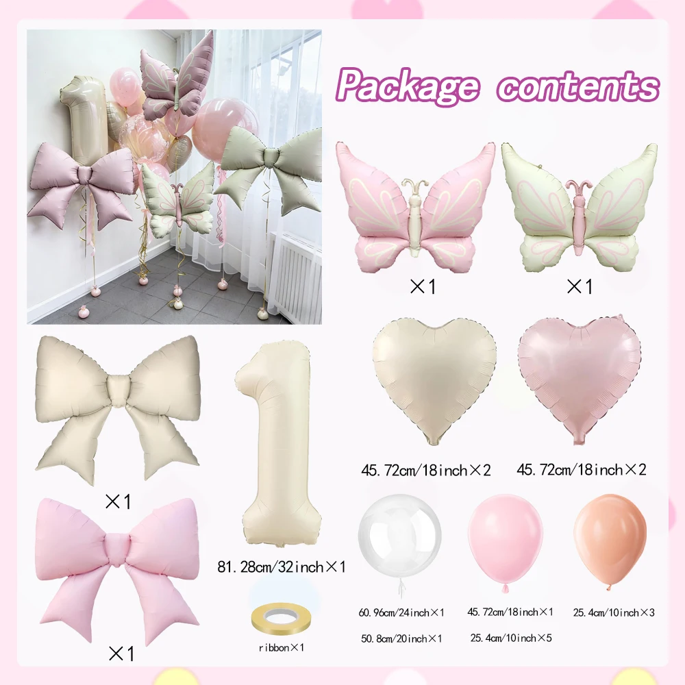 32 Zoll Milchweiße Digitale Ballons 0-9 Schmetterlings- und Schleifenförmige Ballons für Geburtstagsfeiern und Jubiläumsdekoration – Detail 2