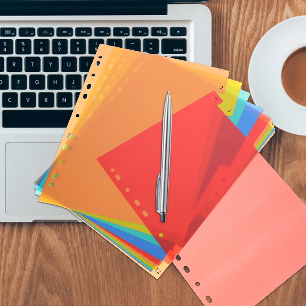 

2Sets Plastic Binder Dividers Multicolor Tabs PP Material Versatile Use Easy Organization Detachable Design Aesthetic