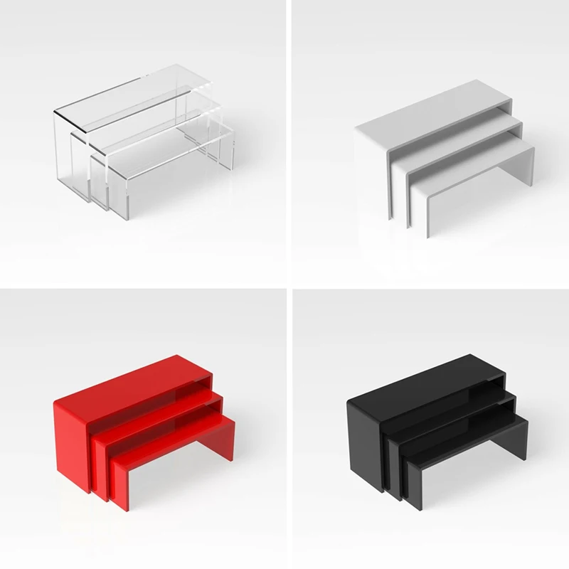 

3Pcs/Set Acrylic U Type Counter Window Hats Shoes Glasses Display Stand Cabinet Jewelry Storage Rack Shelf Home Organizer